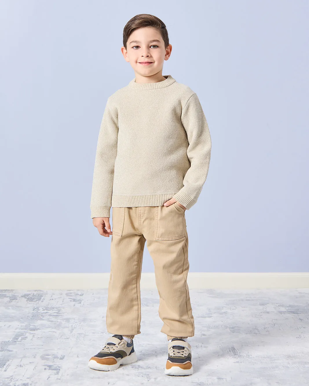 Boys Beige Chenille Bonded Jumper sold by Redtag product image thumbnail 2