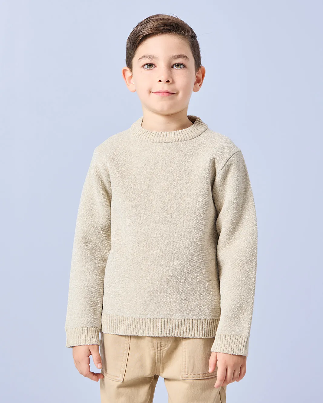 Boys Beige Chenille Bonded Jumper sold by Redtag