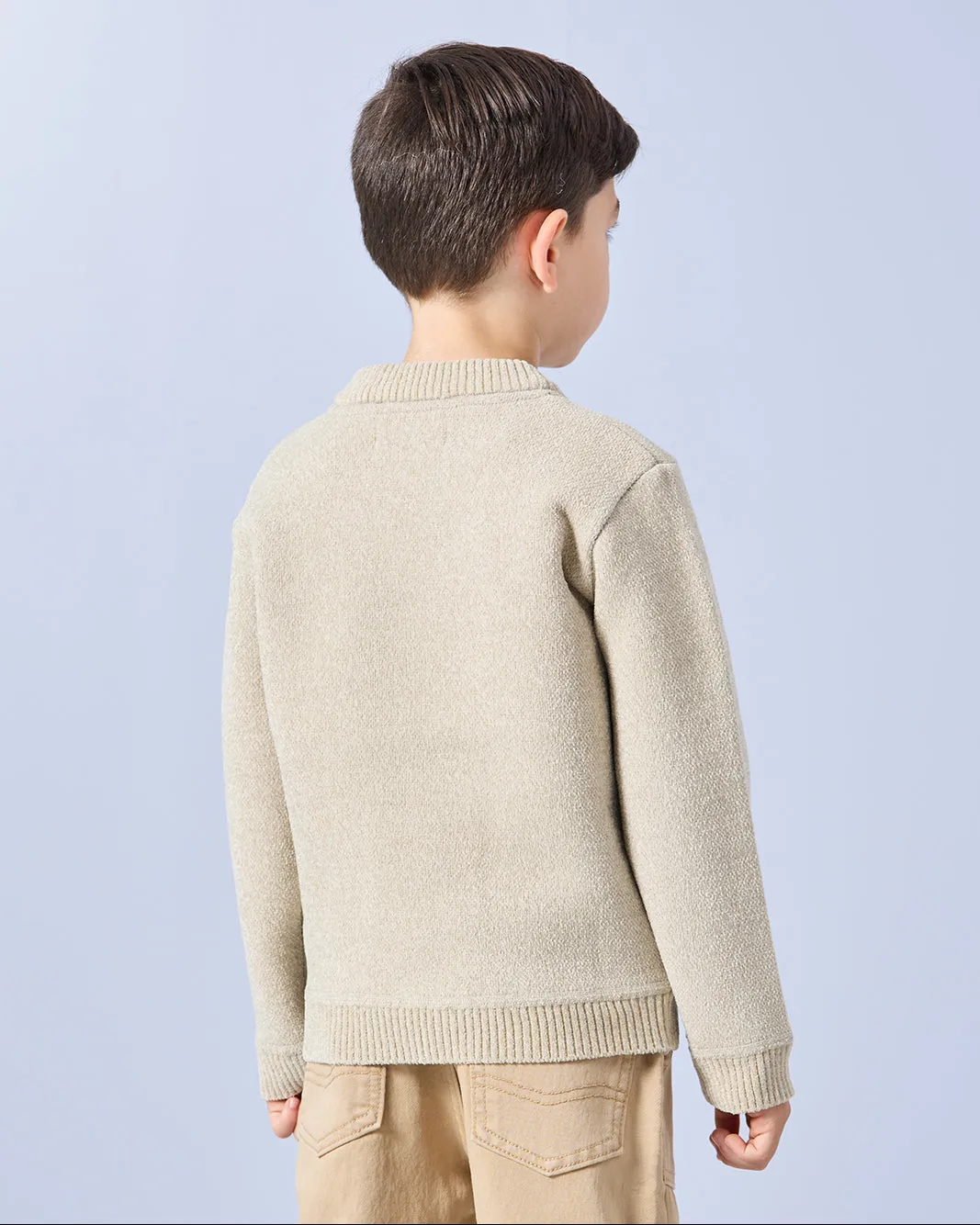 Boys Beige Chenille Bonded Jumper sold by Redtag product image thumbnail 3