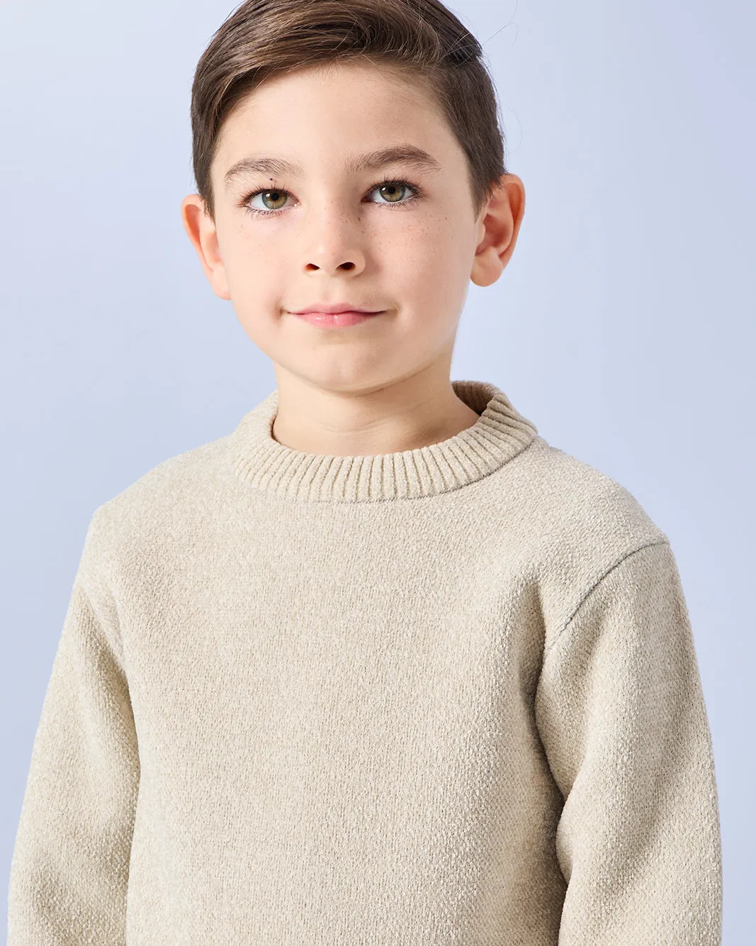 Boys Beige Chenille Bonded Jumper sold by Redtag product image thumbnail 4
