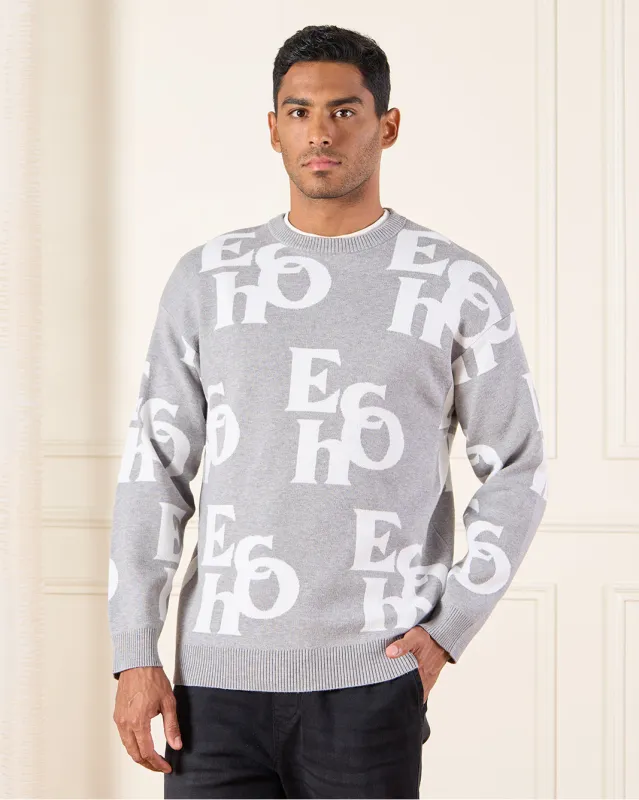 Men Grey Knitted Pullover sold by Redtag