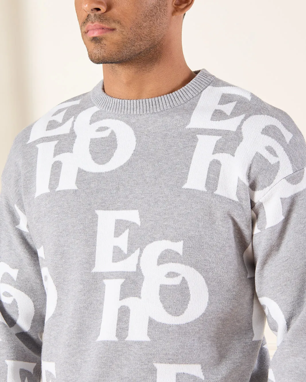 Men Grey Knitted Pullover sold by Redtag product image thumbnail 4