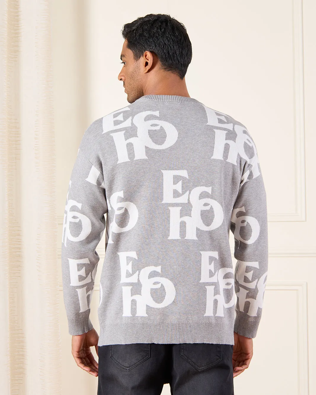 Men Grey Knitted Pullover sold by Redtag product image thumbnail 3