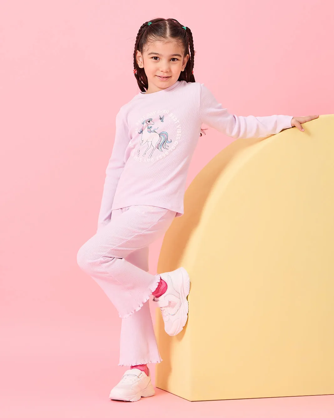 Girls Pink Placement Print Flared Leggings sold by Redtag product image thumbnail 2