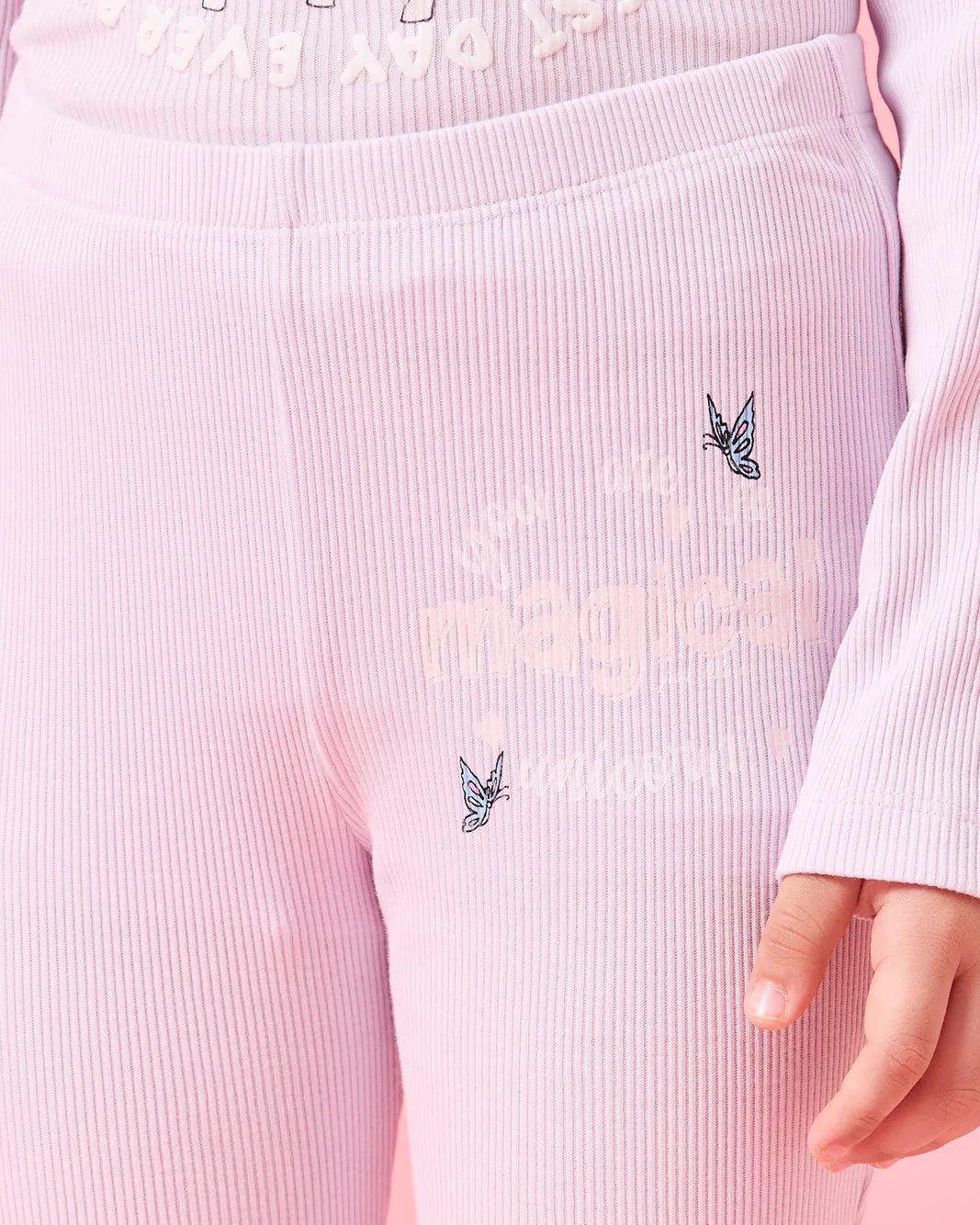 Girls Pink Placement Print Flared Leggings sold by Redtag product image thumbnail 4