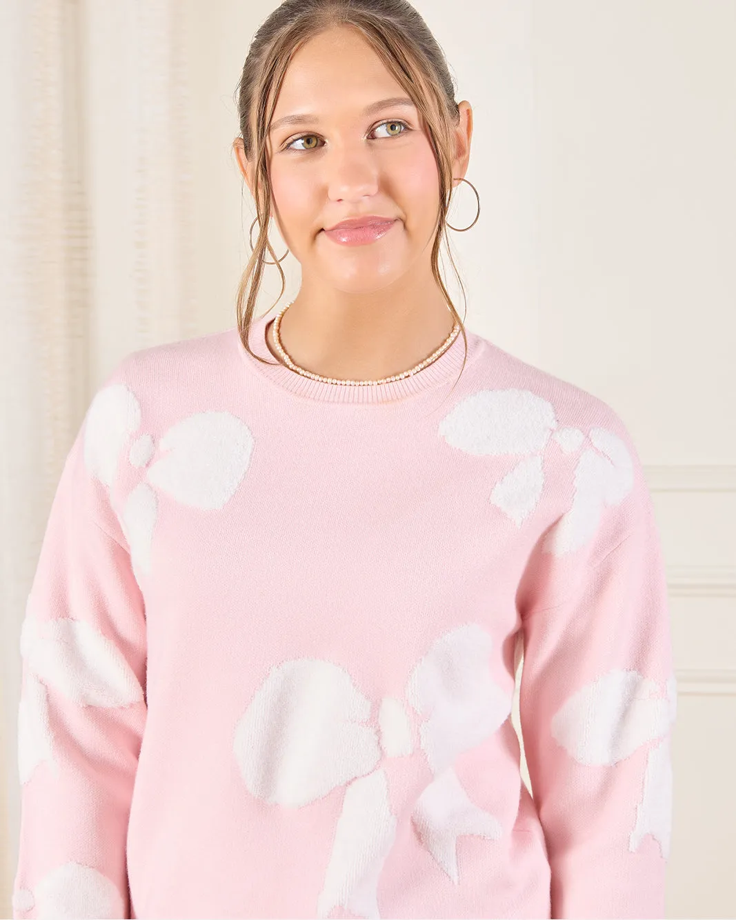 Senior Girls Pink Bow Knitted Pullover sold by Redtag product image thumbnail 4