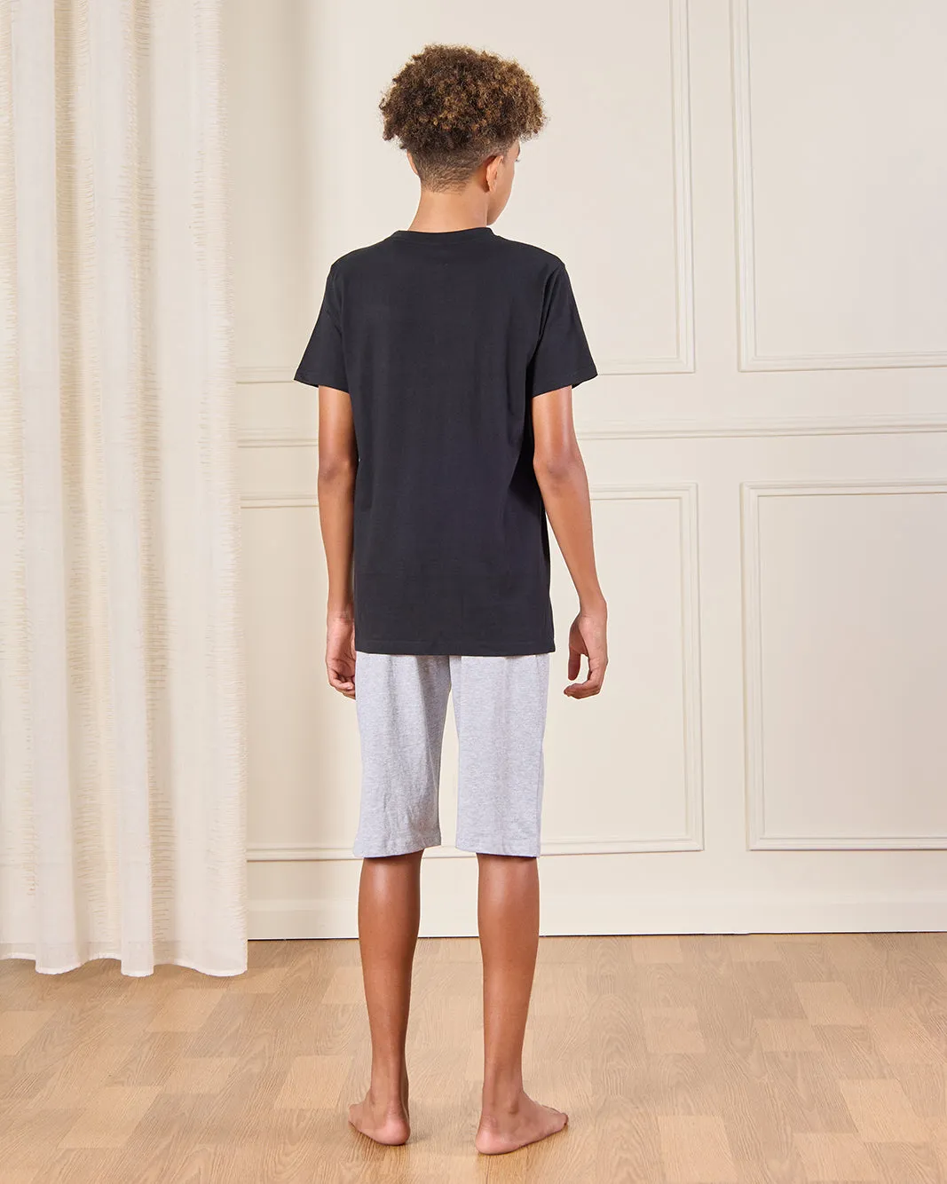 Senior Boys Black And Grey Printed Pyjama Set (2 Piece) sold by Redtag product image thumbnail 5