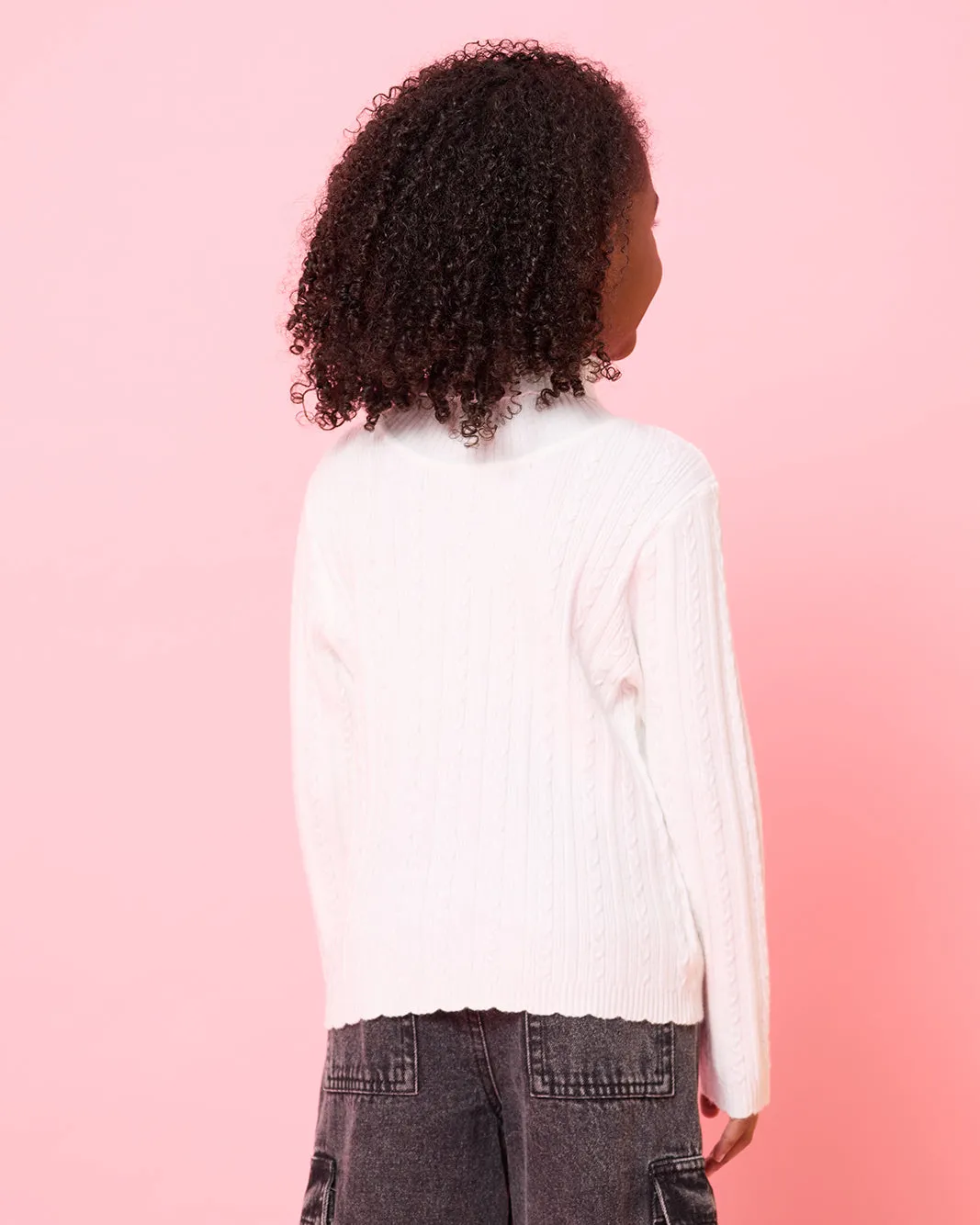 Girls White Knitted Pullover sold by Redtag product image thumbnail 3