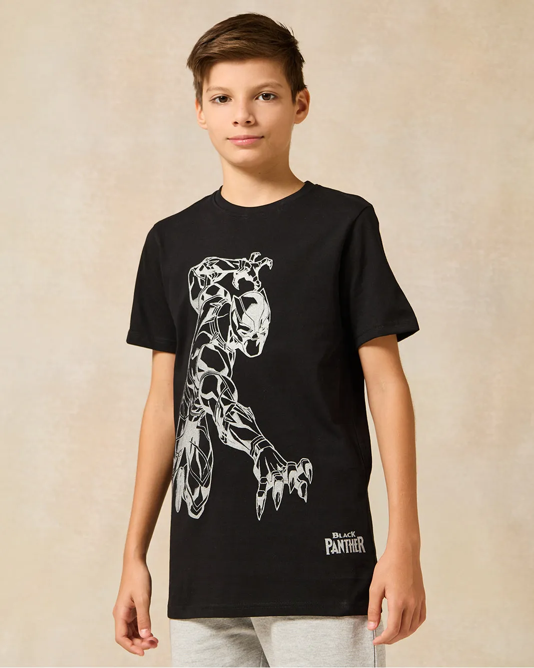 Senior Boys Black And Grey Black Panther Pyjama Set (2 Piece) sold by Redtag product image thumbnail 2