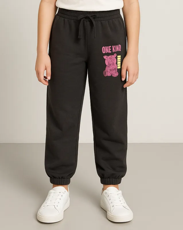 Senior Girls Charcoal Printed Track Pants sold by Redtag