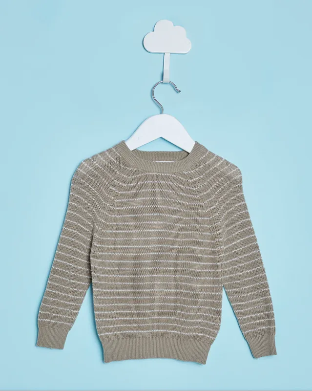 Infant Boys Brown Stripe Sweater sold by Redtag