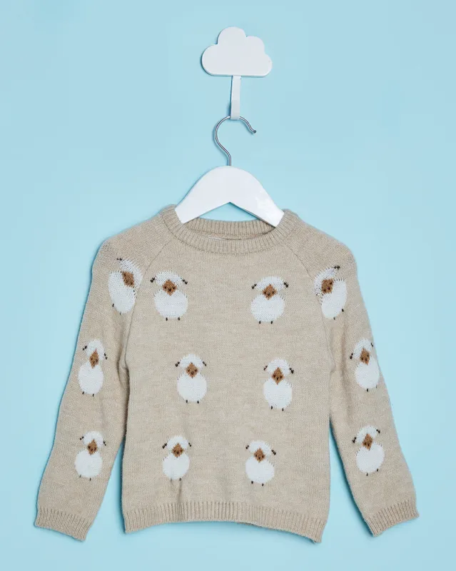 Infant Boys Beige Printed Sweater sold by Redtag