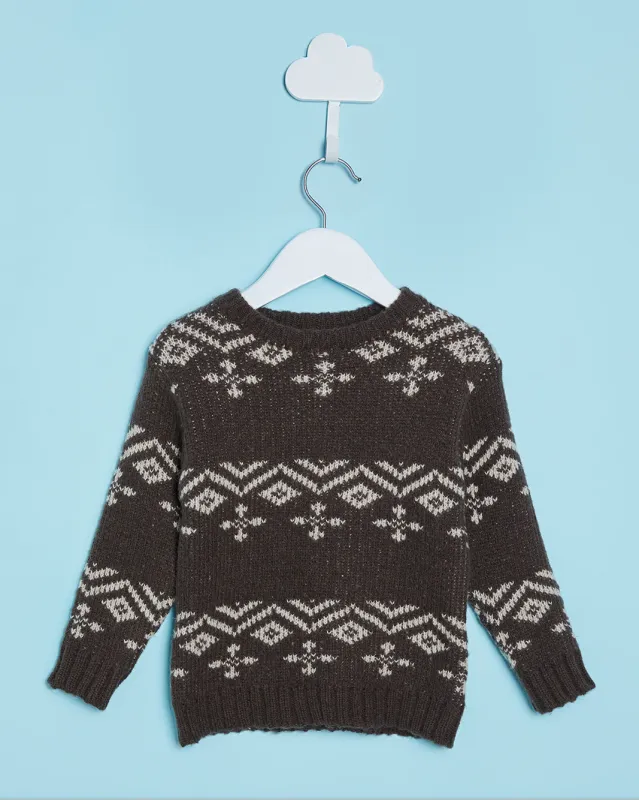 Infant Boys Brown Printed Sweater sold by Redtag