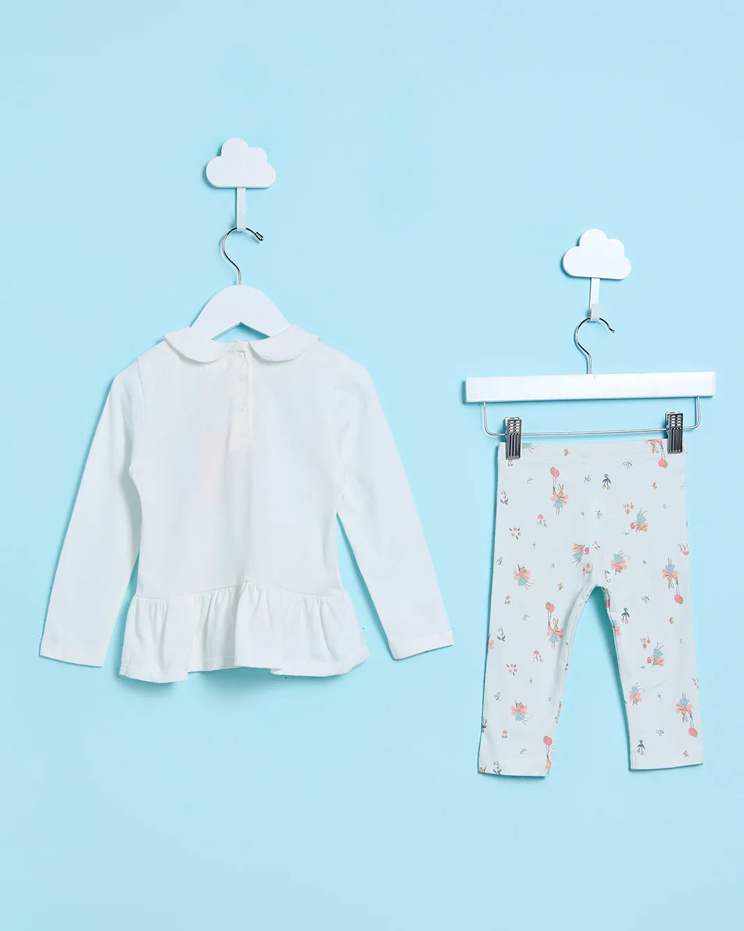 Infant Girls White Collared Top With Leggings (2 Piece) sold by Redtag product image thumbnail 4