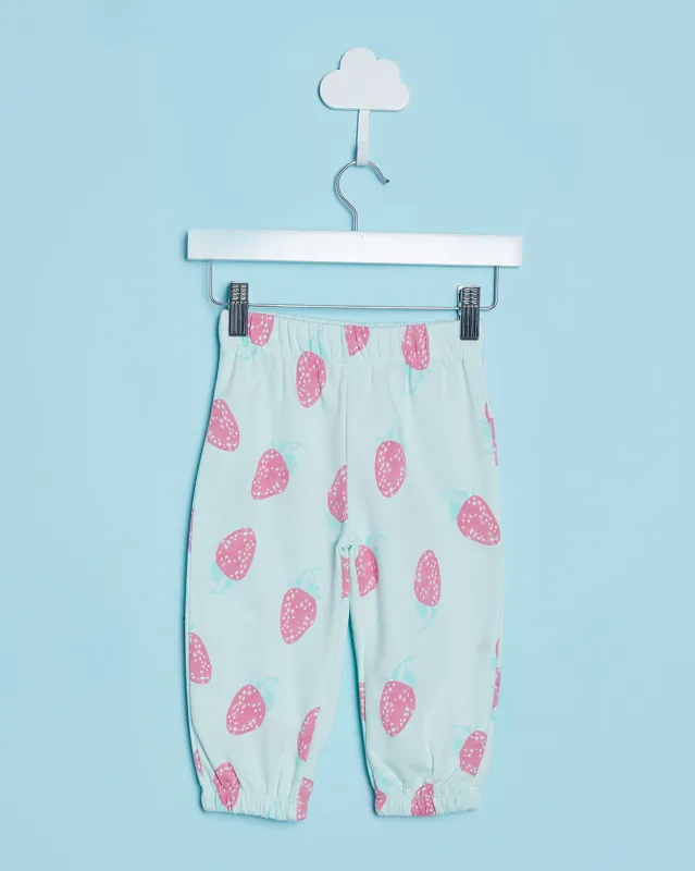 Infant Girls Mint Strawberry Print Active Pants sold by Redtag