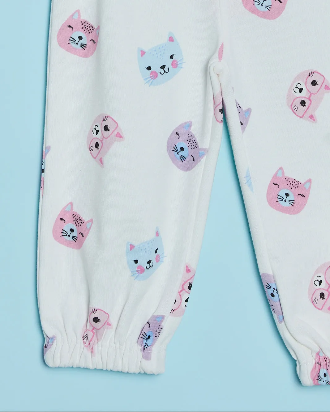 Infant Girls White Cat Print Active Pants sold by Redtag product image thumbnail 3