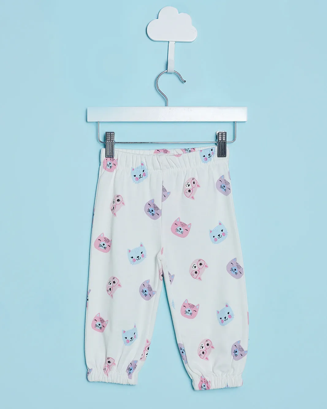 Infant Girls White Cat Print Active Pants sold by Redtag