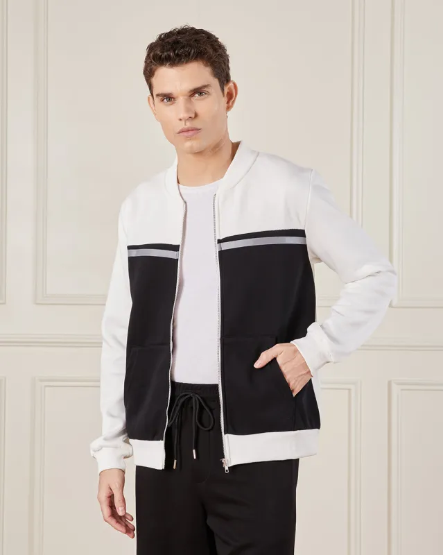 Men White And Black Active Sweatshirt sold by Redtag