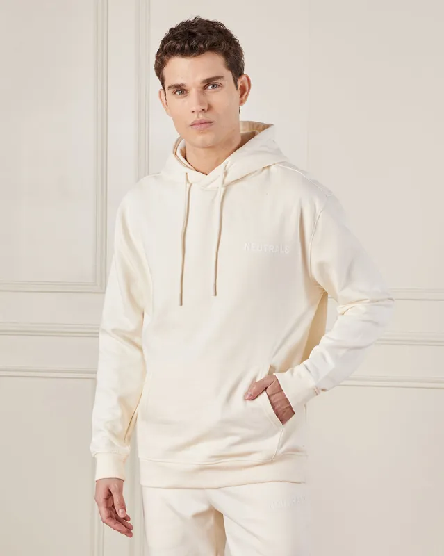Men Ivory Hooded Lounge Sweatshirt sold by Redtag