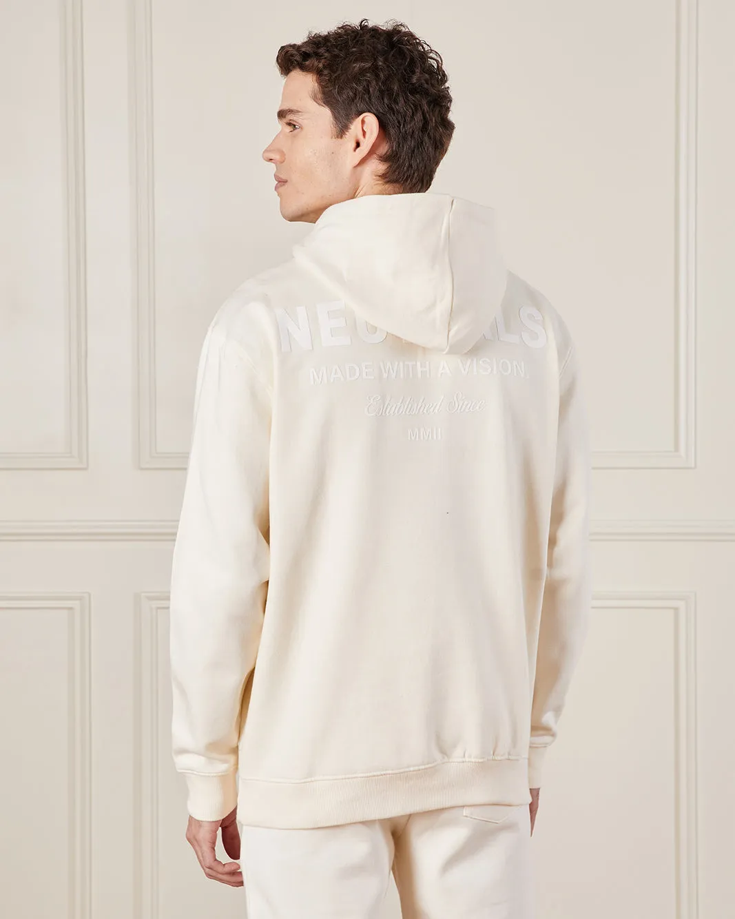 Men Ivory Hooded Lounge Sweatshirt sold by Redtag product image thumbnail 3