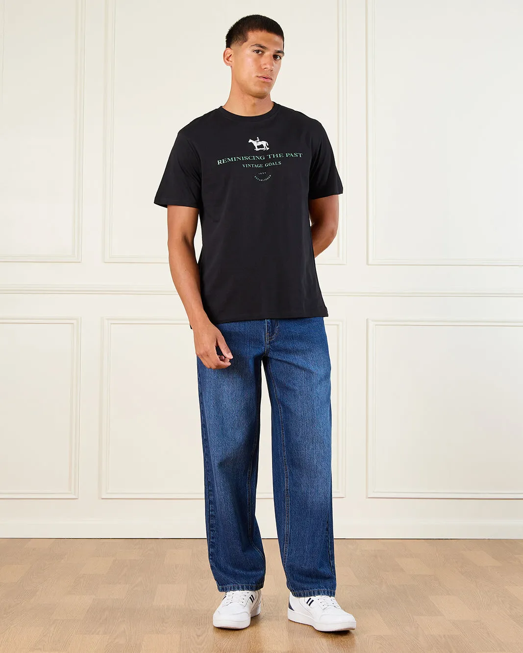 Men Black Basic Graphic T-Shirt sold by Redtag product image thumbnail 2