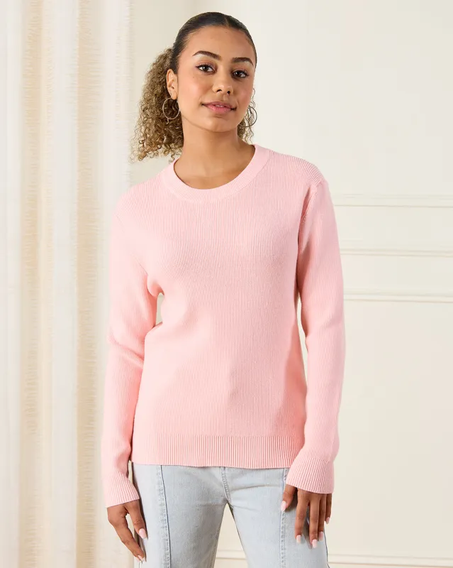 Senior Girls Pink Solid Sweater sold by Redtag