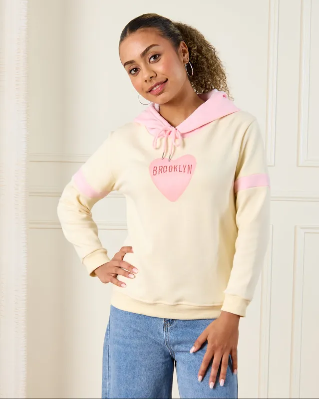 Senior Girls Yellow Hooded Sweatshirt sold by Redtag