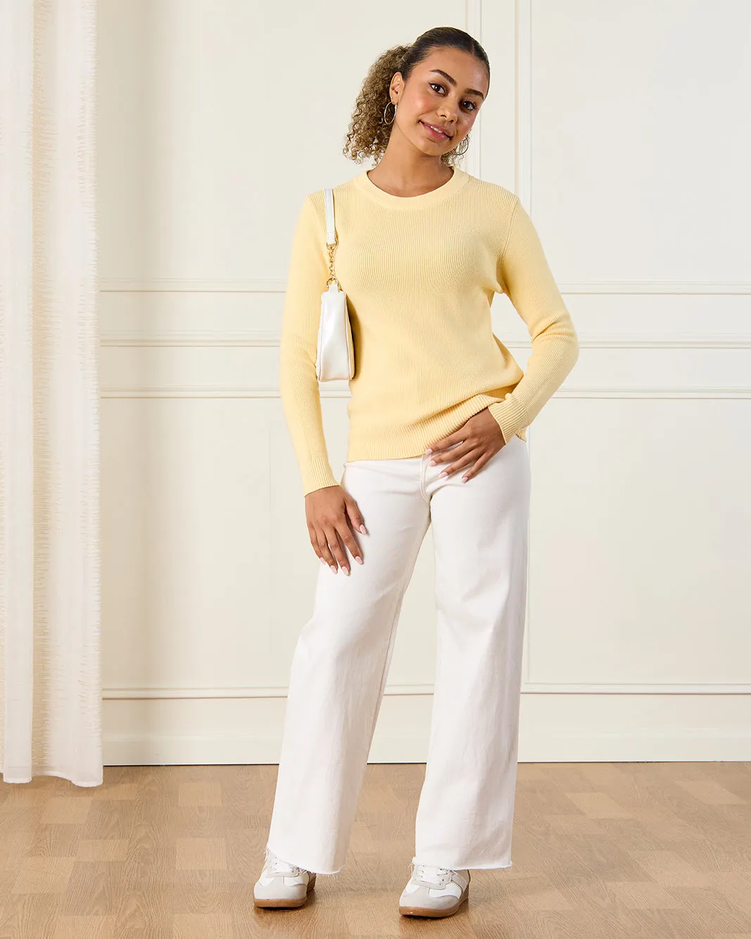 Senior Girls Yellow Solid Sweater sold by Redtag product image thumbnail 2