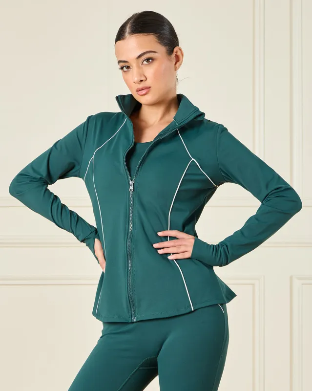 Women Green High Neck Active Sweatshirt sold by Redtag