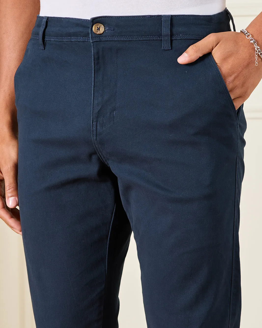 Men Navy Casual Trousers sold by Redtag product image thumbnail 4