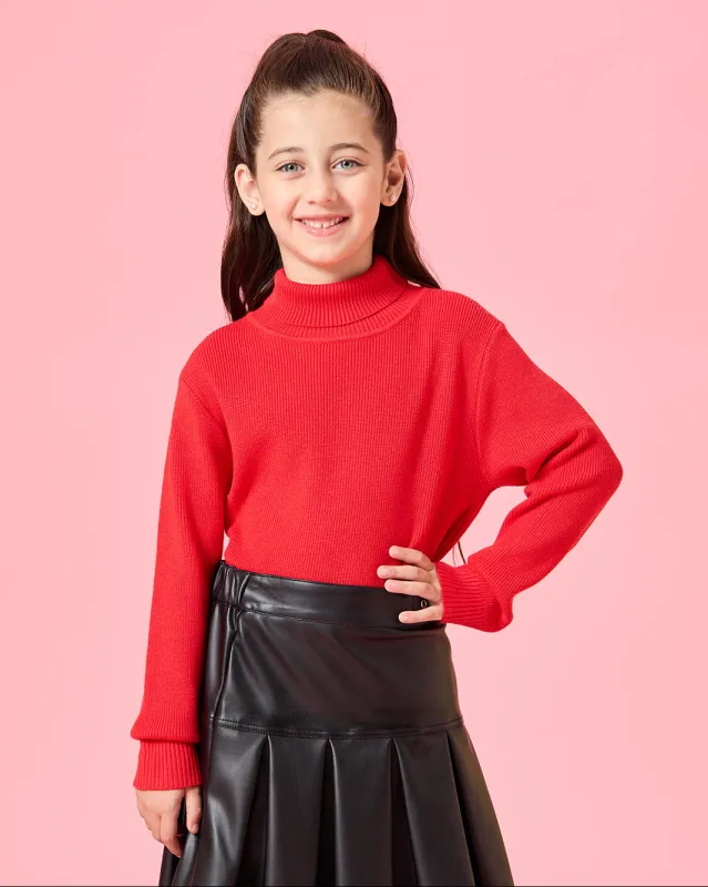 Girls Red Knitted Sweater sold by Redtag