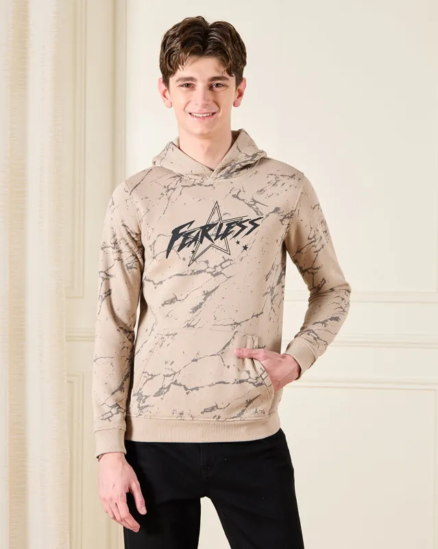 Senior Boys Beige Printed Sweatshirt sold by Redtag