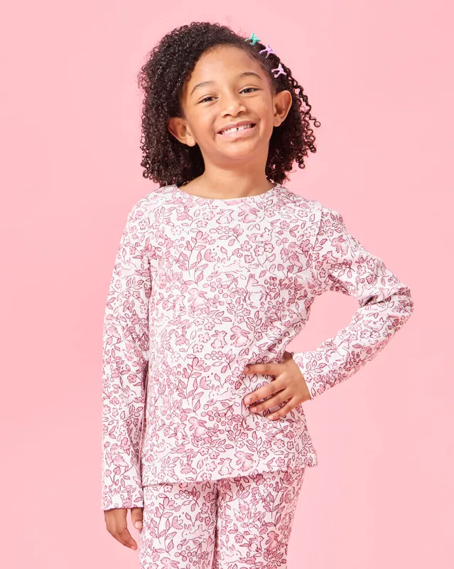 Girls Pink Printed Floral Rib T-Shirt sold by Redtag