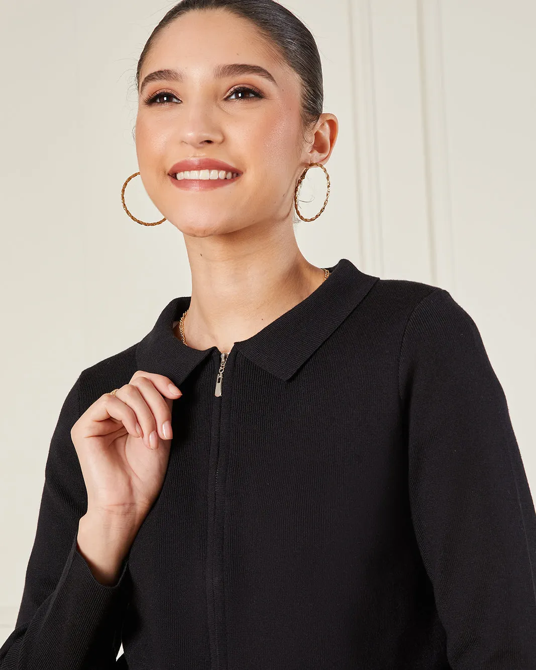 Women Black Solid Jacket sold by Redtag product image thumbnail 4