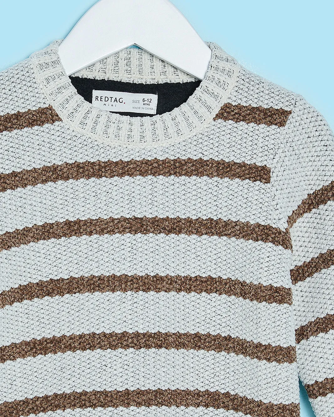 Infant Boys Grey Striped Bonded Sweater sold by Redtag product image thumbnail 2