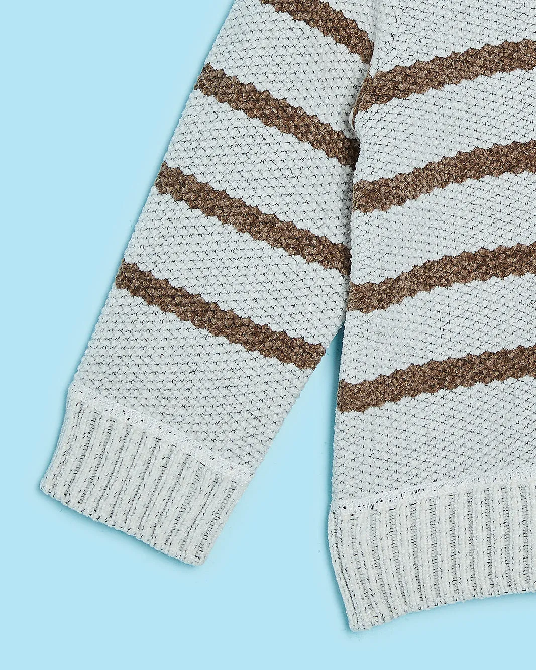 Infant Boys Grey Striped Bonded Sweater sold by Redtag product image thumbnail 3