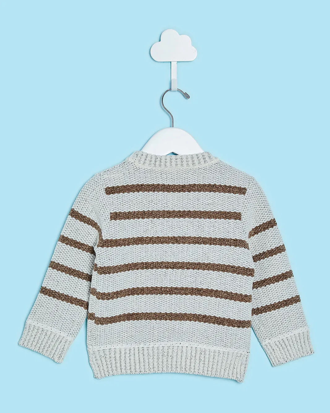 Infant Boys Grey Striped Bonded Sweater sold by Redtag product image thumbnail 4