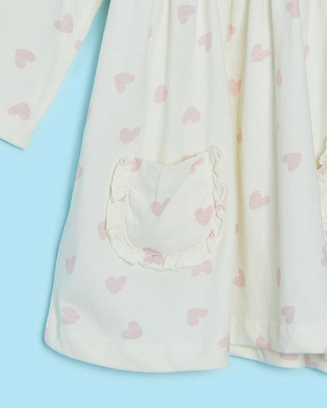 Infant Girls Ivory Heart Print Dress sold by Redtag product image thumbnail 4