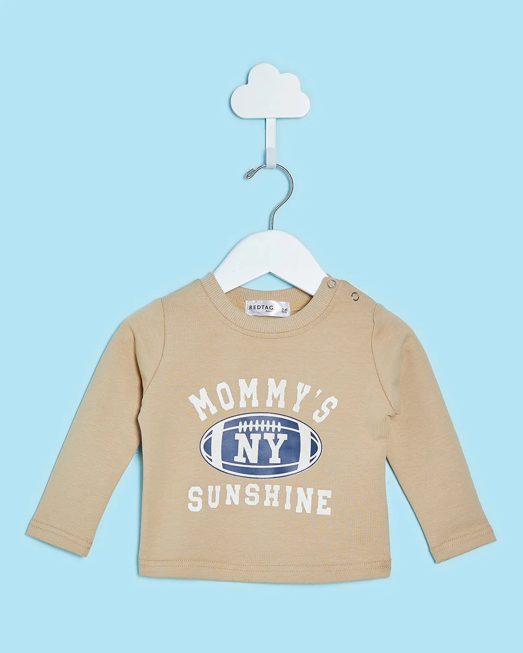 Infant Boys Beige Printed T-Shirt sold by Redtag