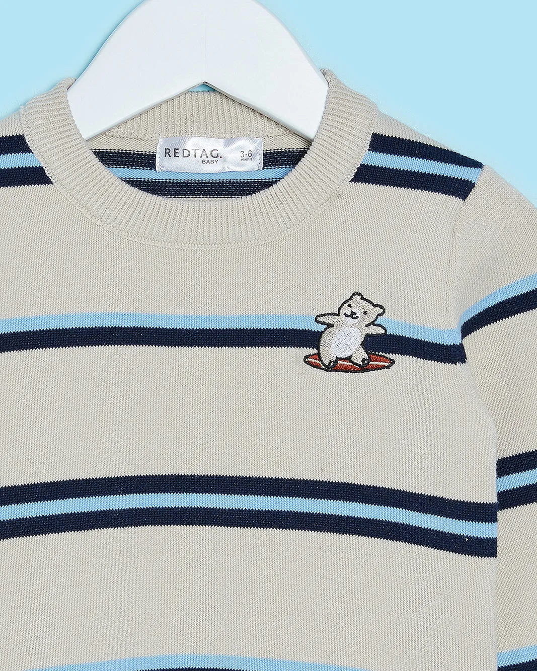 Infant Boys Beige Striped Sweater sold by Redtag product image thumbnail 2