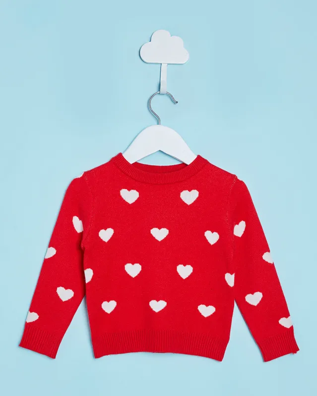 Infant Girls Red Knitted Sweater sold by Redtag