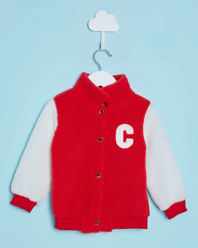 Infant Girls Red Textured Sweatshirt sold by Redtag