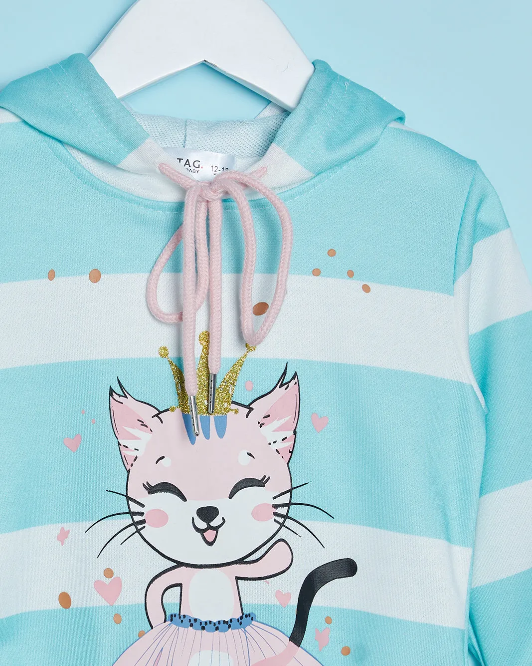 Infant Girls Teal Striped Sweatshirt sold by Redtag product image thumbnail 2