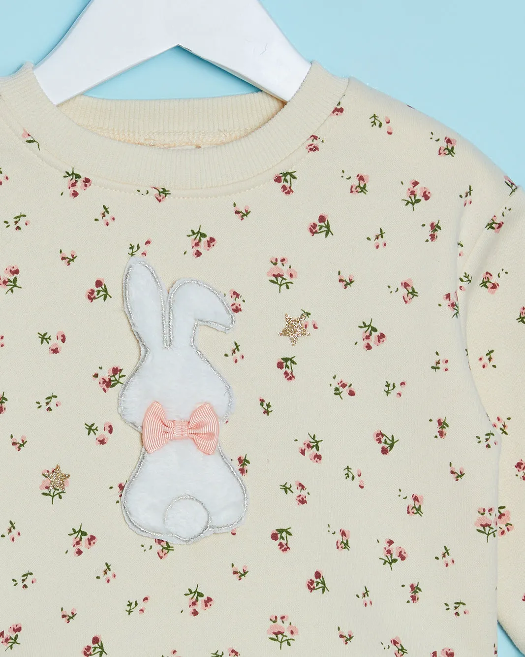 Infant Girls Cream Embellished Sweatshirt sold by Redtag product image thumbnail 2