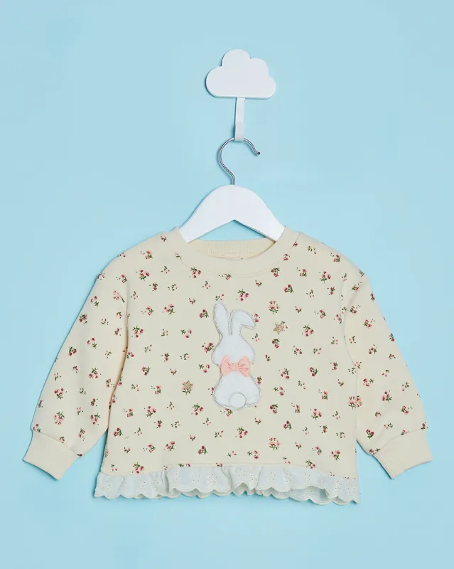 Infant Girls Cream Embellished Sweatshirt sold by Redtag