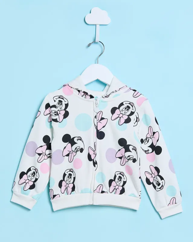 Infant Girls Ivory Minnie Mouse Hooded Sweatshirt sold by Redtag