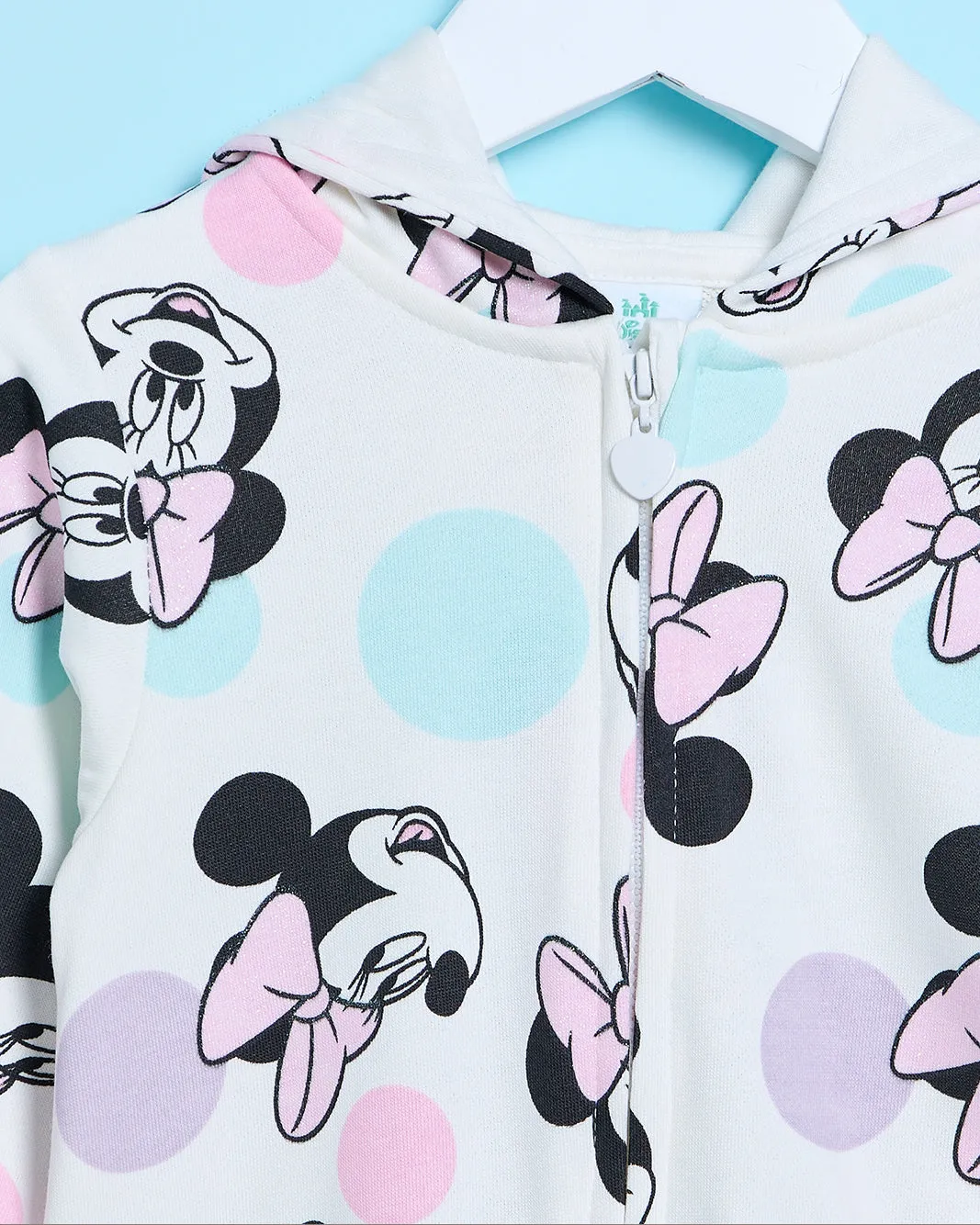 Infant Girls Ivory Minnie Mouse Hooded Sweatshirt sold by Redtag product image thumbnail 2