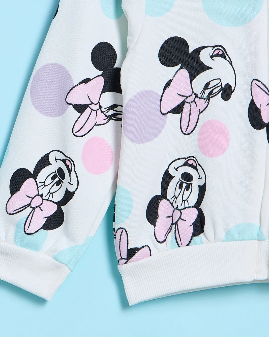 Infant Girls Ivory Minnie Mouse Hooded Sweatshirt sold by Redtag product image thumbnail 4