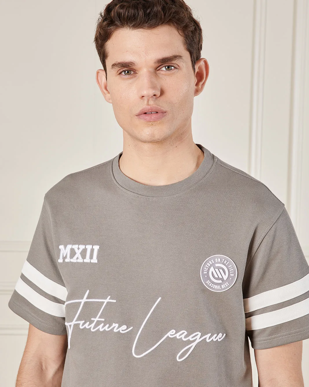 Men Grey Pique Active T-Shirt sold by Redtag product image thumbnail 4
