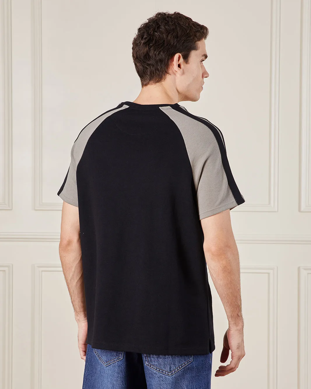 Men Black Pique Active T-Shirt sold by Redtag product image thumbnail 3